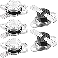 uxcell KSD301 Thermostat 120°C/248°F 10A Normally Closed N.C Adjust Snap Disc Temperature Switch for Microwave,Oven,Coffee Makers 5pcs,Bakelite Material