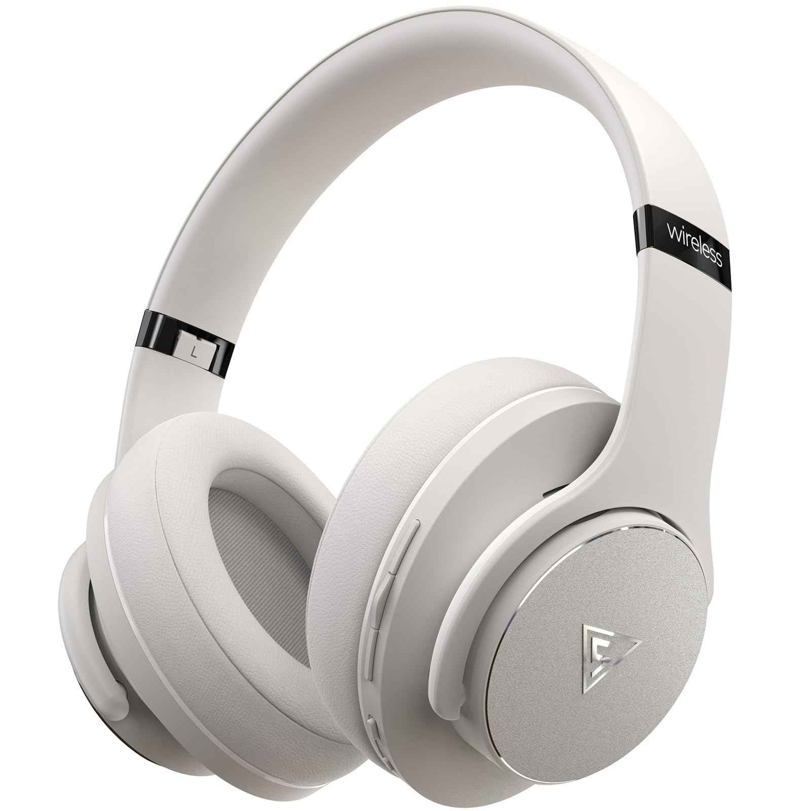 DOQAUS Wireless Headphones Over Ear, Bluetooth Headphones Over Ear with 3 EQ Modes, 90Hrs PlayTime Wireless Headphones,HiFi Stereo Foldable Headset with Microphone for PC Cellphone(Light Grey)