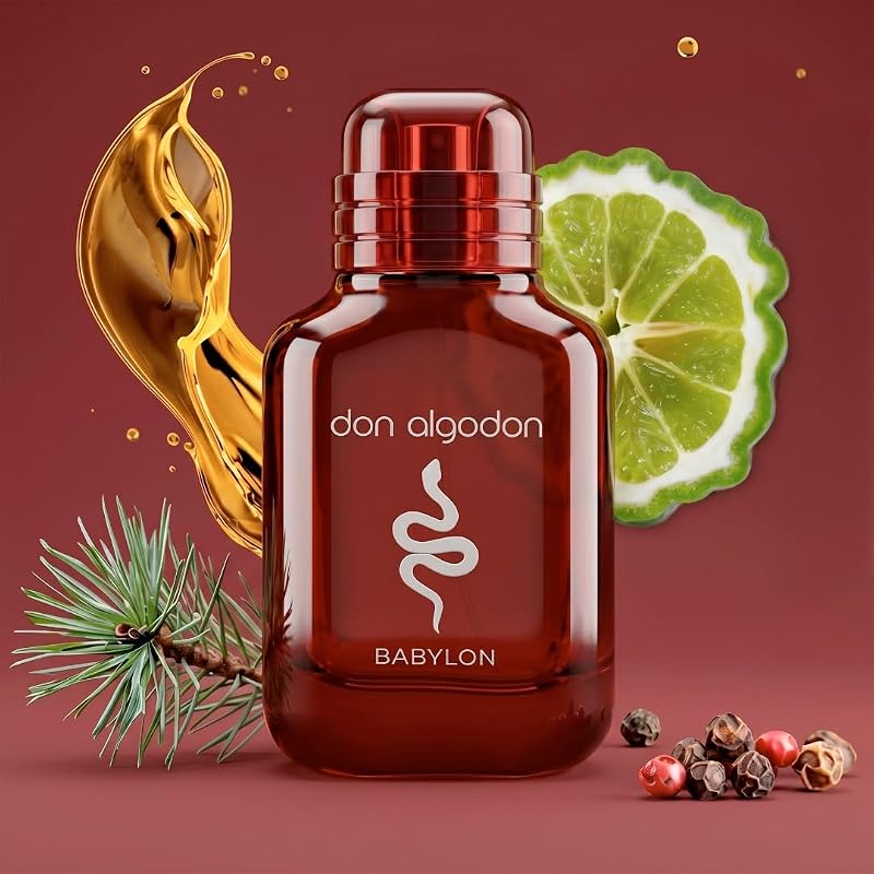 Don Algodón Babylon Set Regalo Hombre Eau de Parfum 100ml + Eau de Toilette 30ml. Bergamota, Pimienta Rosa y Vetiver.
