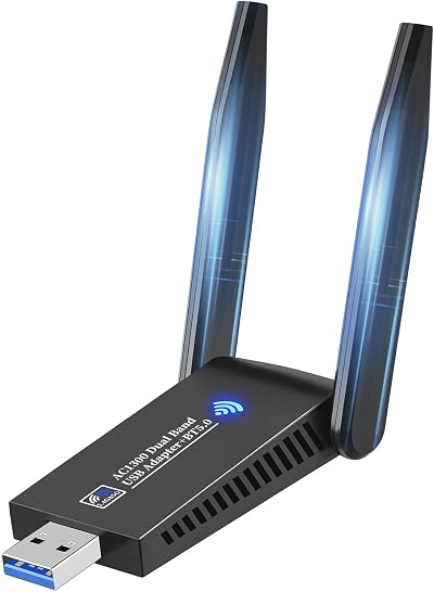 Omivine USB 3.0 WiFi Bluetooth Adapter 1300Mbps 5.8G/2.4G Dual Band AC PC Laptop