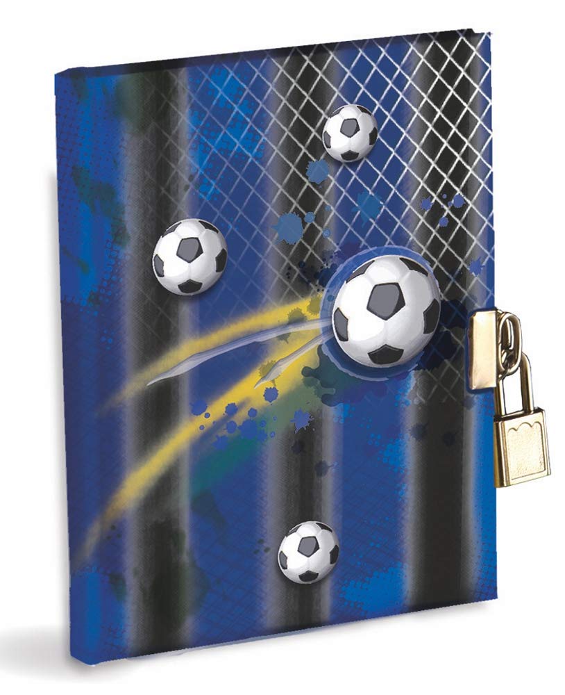 Secret Diary with Metal Lock and 2 Keys Dimensions 14.5 x 18 cm, 64 White FG Equivalent to 128 Pg A Special Diary for Boys a Friend to Write Friendships Thoughts Loves, Blue Black
