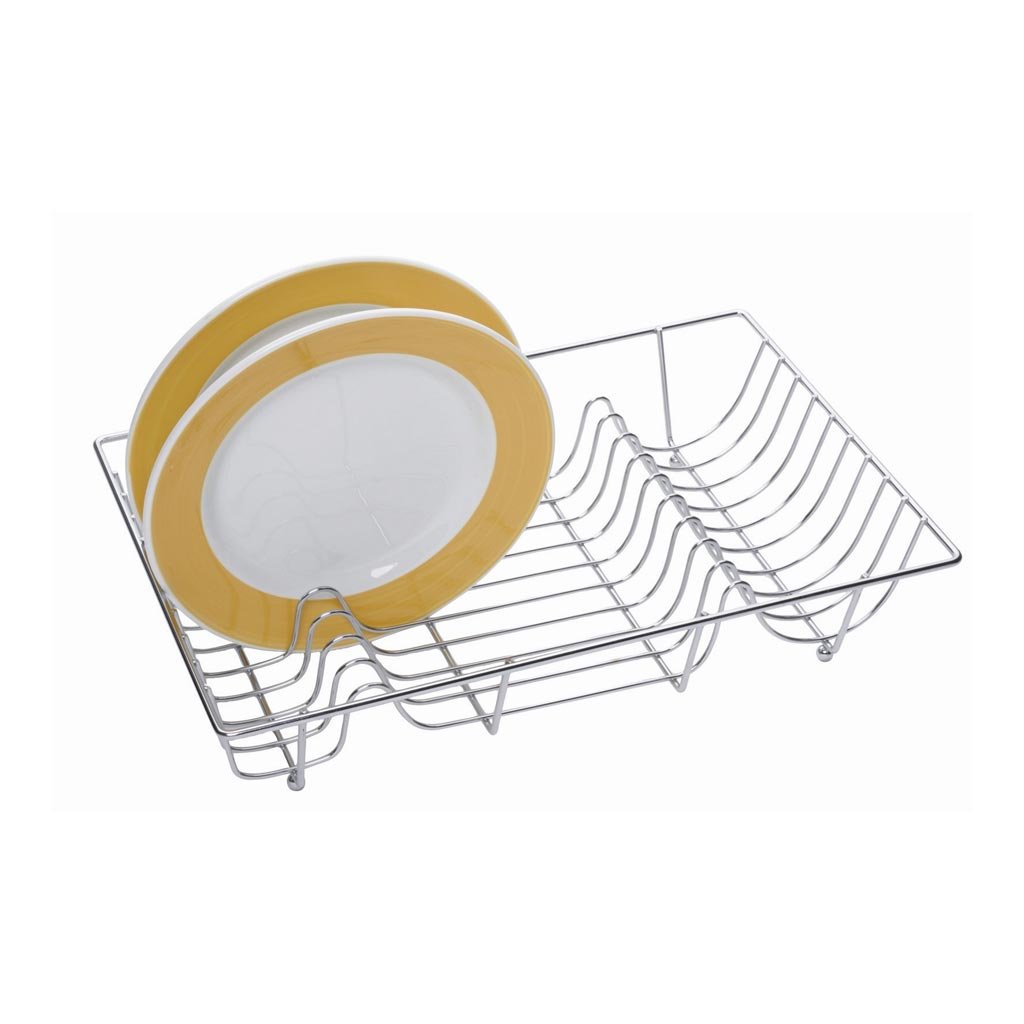 KitchenCraft Large Chrome-Plated Metal Dish Drainer Rack, 48 x 33 cm (19” x 13”)