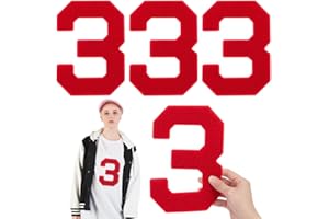 ORIGACH 4 Pcs 8inch Chenille Number Patches, Large Size Self Adhesive Stick on Numbers Embroidered Patches Stickers Clothing 