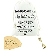 AOODOOM Bachelorette Party Favors Hangover Kit - 10 PCS (5'' x 7'') Party Favor Bags with 10 PCS Gift Tags and Cotton Drawstring for Wedding Survival Recovery Kit and Bridesmaid Gifts