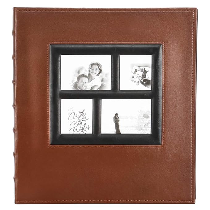 Benjia Fotoalbum Einsteckalbum 10x15 500 Fotos, Vintage Leder Groß Hochzeit Familie Fotoalbum zum Einstecken Schwarze Seiten 