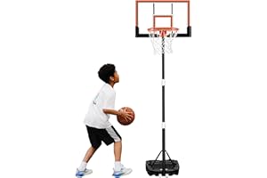 Seray Kids Basketball Hoop Outdoor 3.2-7.2ft Adjustable, Portable Basketball Hoop & Goals for Kids/Teens/Youth in Pool/Backyard/Driveway/Indoor, 29 Inch Shatterproof Backboard and Enlarged Base