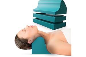 BONSAI WELLNESS Cervical Traction Orthotic Chiropractic Neck Alignment Device for Spinal Curve Tension Stretching Forward Head Posture Pain Relief and Physical Therapy (Seafoam)