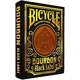 Bicycle Bourbon Black Label Playing Cards Whiskey-Inspired Deck | Bourbon-themed court cards, Foil tuck case, Air-Cushion Finish, Made in USA, Poker-size deck