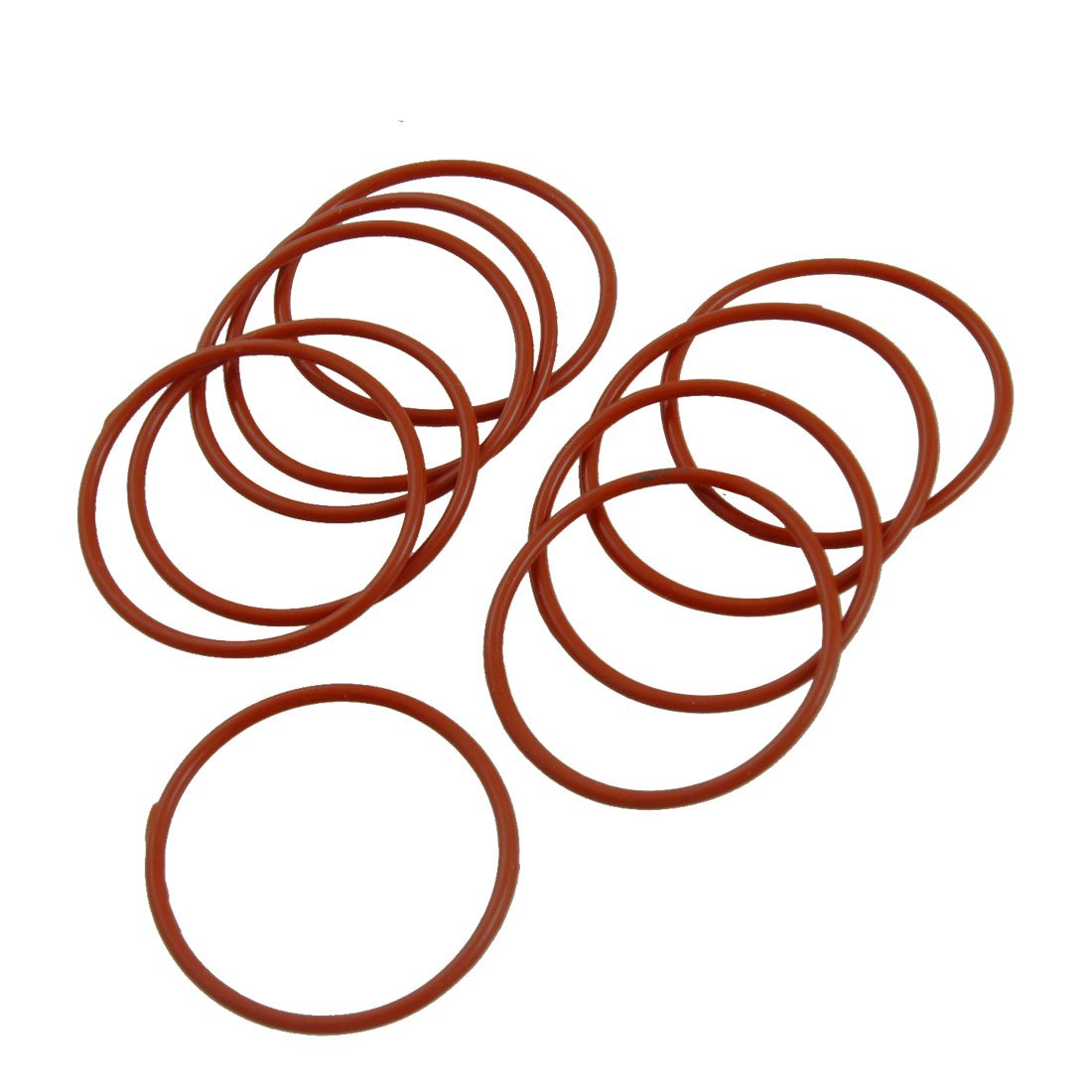 sourcingmap 40mm x 36m x 2mm Red Silicone O Ring Oil Seals 10 pcs