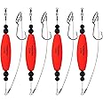 THKFISH Catfish Float Rigs,Catfish Rattling Line Float for Santee Rig,Catfish Tackle Rattling Cork EVA Foam Peg Floats Bait Rigs, Bobbers with Double Hooks 4PCS 2.5in 3in