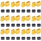 FymuSing 12 Pair XT60H (XT60 Upgrade) Male Female Bullet Connectors Power Plugs with Sheath for Lipo Battery RC Planes Cars