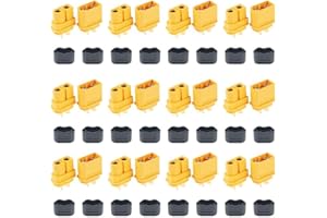 FymuSing 12 Pair XT60H (XT60 Upgrade) Male Female Bullet Connectors Power Plugs with Sheath for Lipo Battery RC Planes Cars