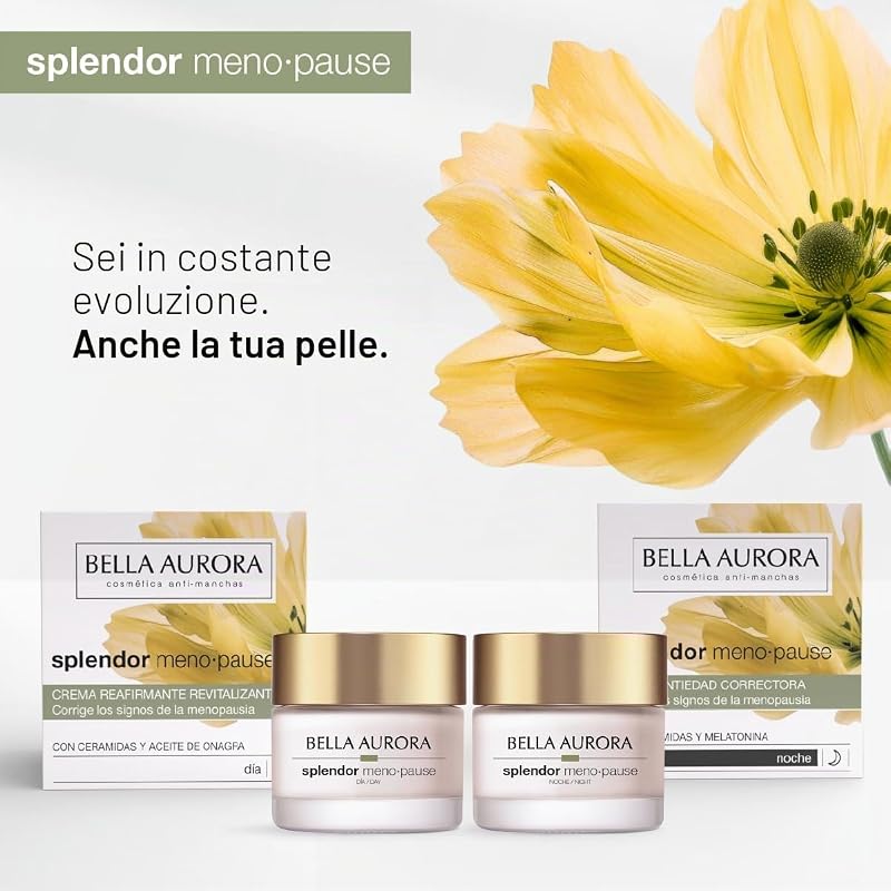 Splendor Menopause Notte | Crema antietà correttore per pelle matura | Rigenera durante la notte, riduce le rughe, apporta compattezza e densità | Con ceramidi e melatonina | 50 ml