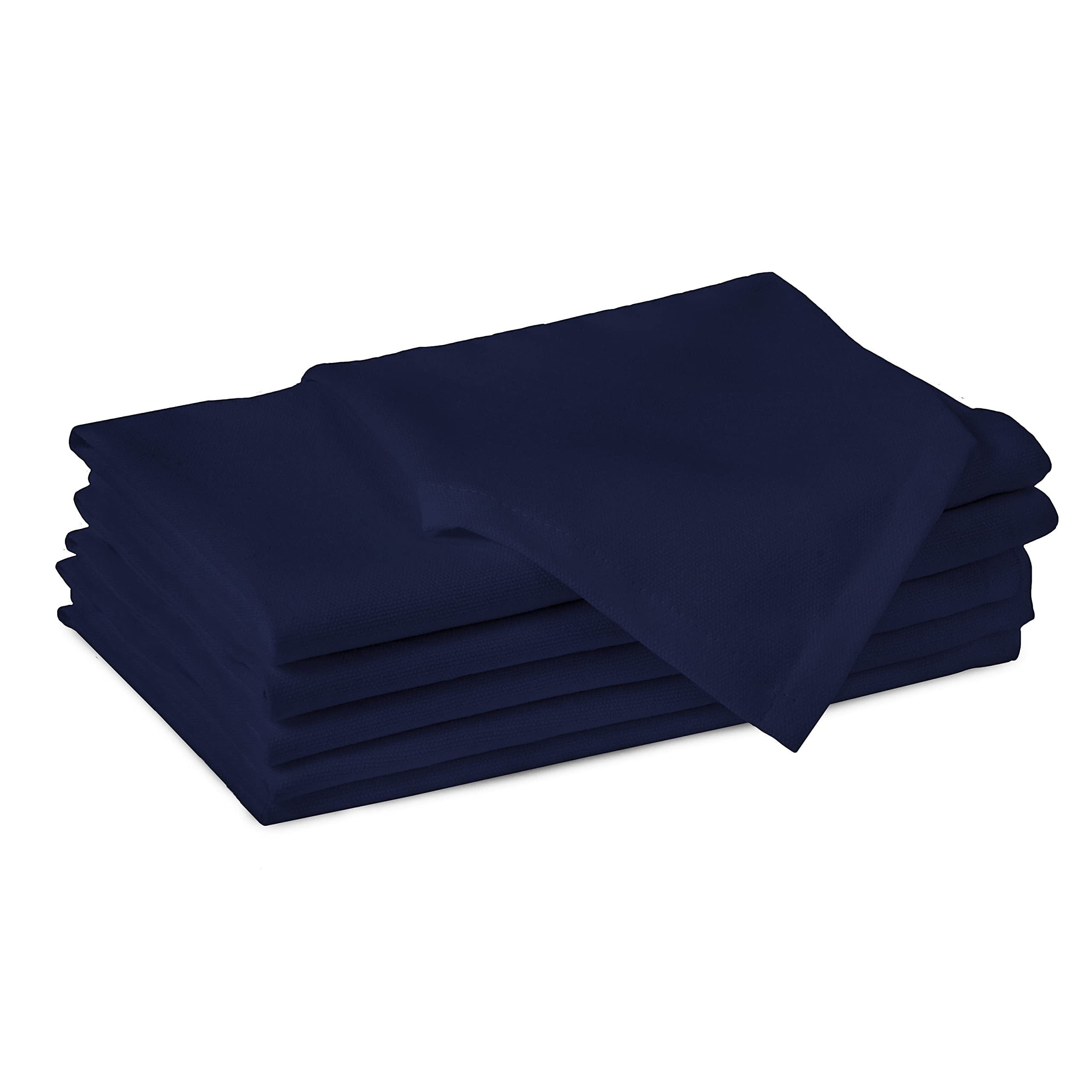 Encasa XO Scotch Blue Cloth Napkins Set of 6, 17x17 in | Solid Color Cotton Dinner Napkins | Washable & Reusable Wedding Napkins for Holiday Dinners, Party, & Everyday Table Decor