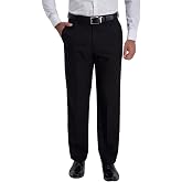 Mens Classic Fit Flat Front Hidden Expandable Waist Dress Pants No Iron Suit Pants
