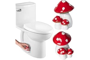 YLOVAN Mushroom Toilet Bolt Covers Decorative Toilet Screw Cover Caps Mushroom Bathroom Decor Cute Red Floor Bolt Caps Bottom Floor Knob Accessories Cottagecore Home House, Easy to Install 2pcs