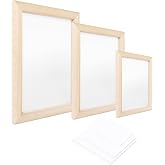 Ngdhkd 3Pcs Paper Making Frame Kit Wooden Paper Making Screen with Mesh | papermaking mould, reusable A4 A5 A6 sizes, sturdy wood and mesh, reusable structure, DIY with flowers sequins pigments