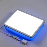 PreTrans Bright LED Light Table for Kids - 16" &ndash; Kids Light Box (Blue) | 3 Color Temperatures &amp; 10 Brightness Levels,Perfect for Art &amp; Learning Activities, Color &amp; Light Discovery Toy for Kids