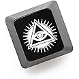 KPREPUBLIC Novelty Shine Through Keycaps ABS Etched Back lit Black red esc Eye of Providence All Seeing Eye God (Black All Seeing Eye x1)
