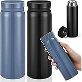 Bokon 2 Pack 10oz Insulated Water Bottle Mini Stainless Steel Tumber Leak Proof Flask Keeps Drinks Hot and Cold (Black,Gray)