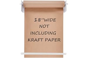 Fitous 18”Kraft Paper Dispenser Holder Wall Mount, Heavy-Duty Paper Cutter Butcher Paper Dispenser to Do Lists, DIY Drawing, Taking Note, Artwork, Daily Special - White
