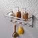 KES Bathroom Shelf, Shower Shelf for Small Bathroom (14 Inch Rectangular Brushed Stainless Steel) with Towel Hook Hanger Wall Mount, A2128-2