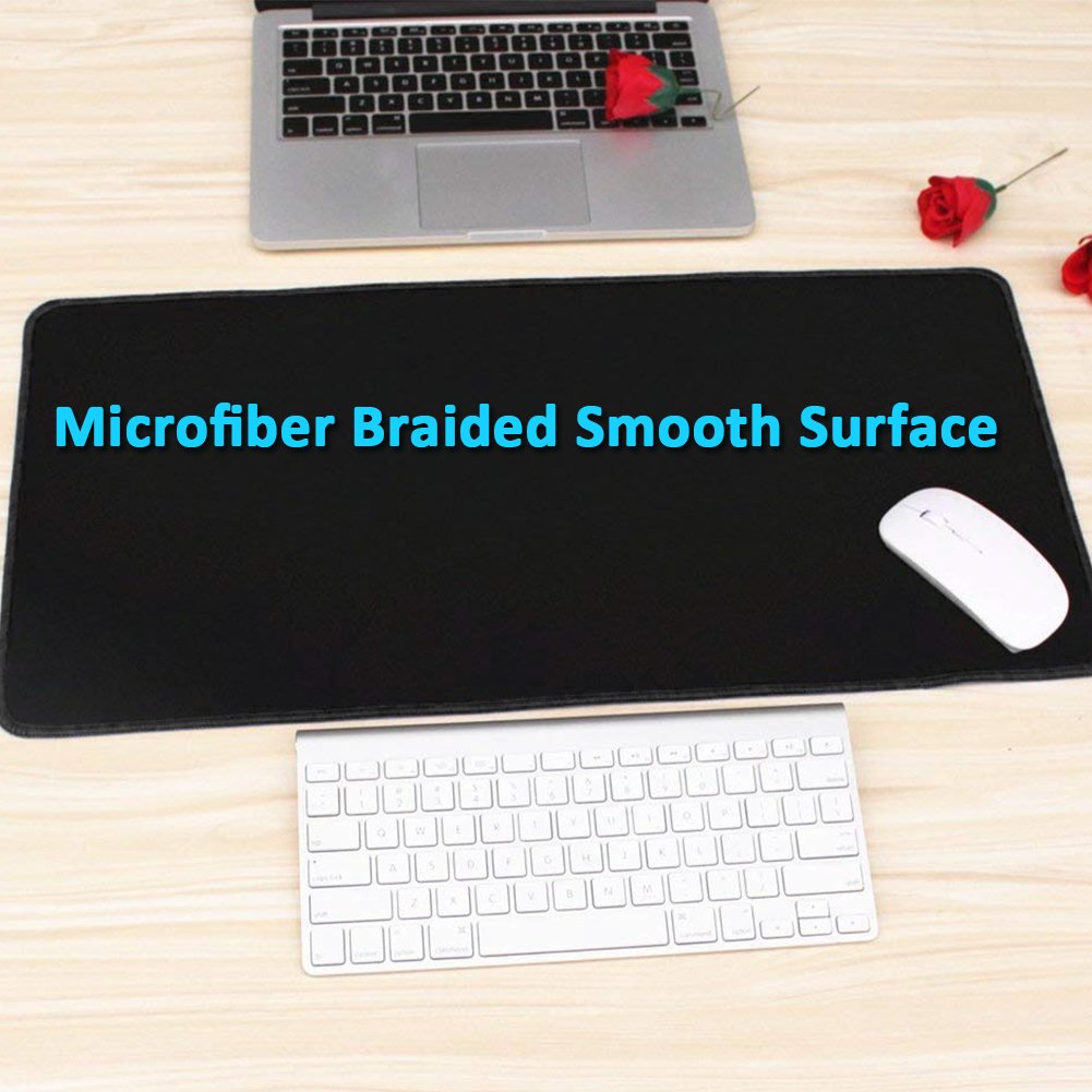 Gaming Mouse Pad Large Extended Mat with Nonslip Base Waterproof for Computers (Black, XXXL)