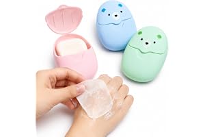 Sabonete em Folhas Portátil com Case Compacta 50 Unidades – Sabonete Descartável para Higiene das Mãos, Ideal para Viage
