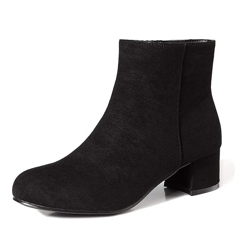 Amazon Com Low Heel Ankle Boot Casual Zip Up Bootie
