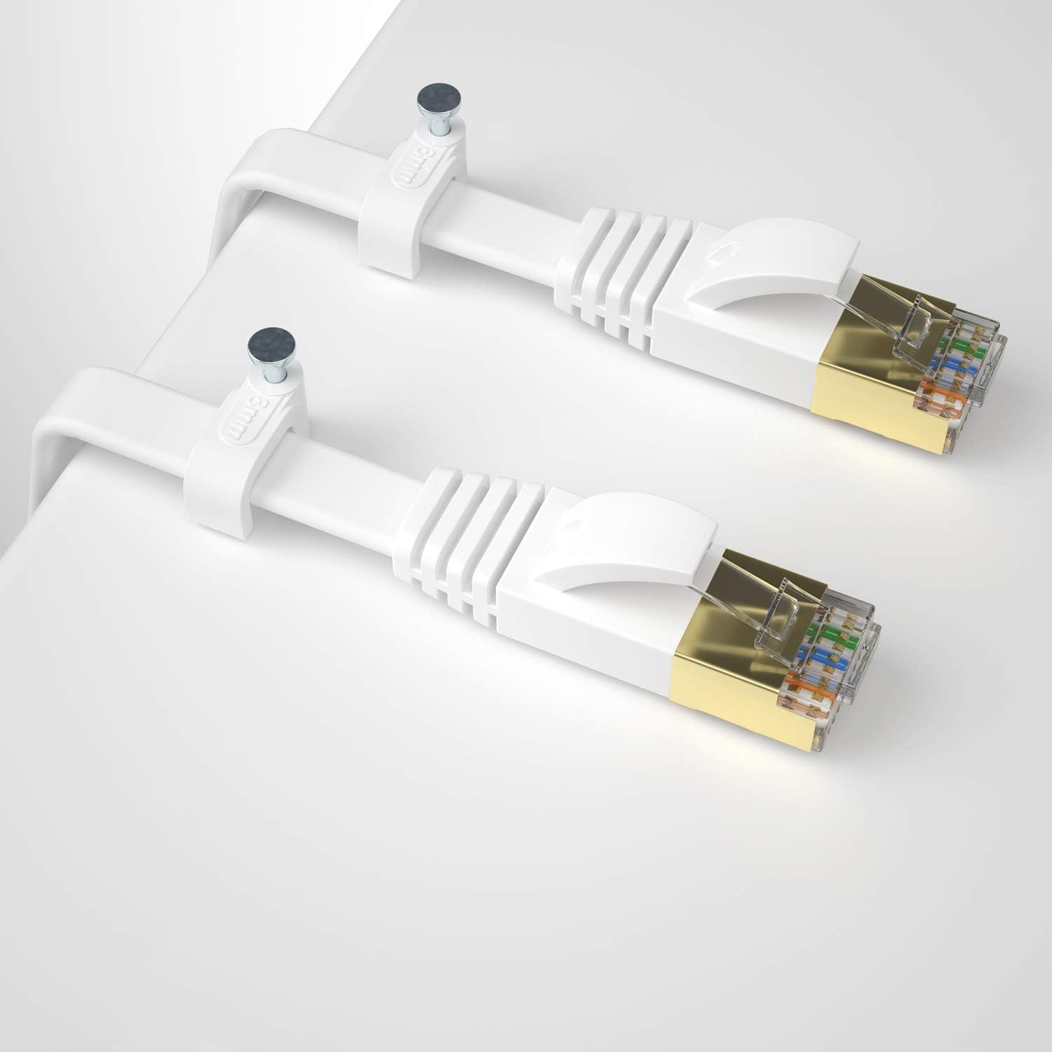 MutecPower 5m 2 Pack ULTRA FLAT Cat 7 Ethernet Network Cable with RJ45 plugs, SSTP, 600MHz - Image 4