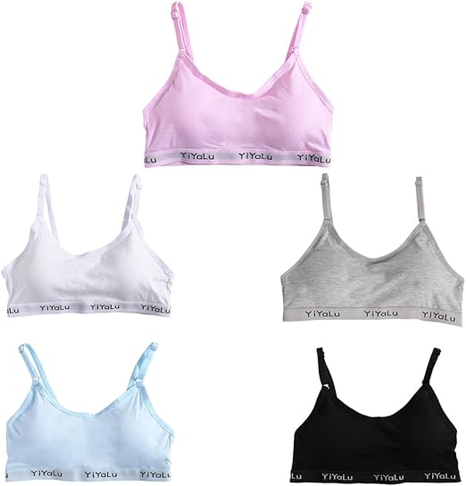 Yunso Yunso Madchen Bustier Baumwolle Bh Sport Bra Tragertop Bh Kinder Unterwasche 5 Pack Bhs Amazon De Bekleidung