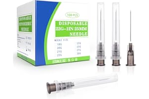 MAYDEYY 100 Pack 22Ga 25mm 1IN Disposable Tool for Scientific and Industrial Dispensing, Individually Wrapped