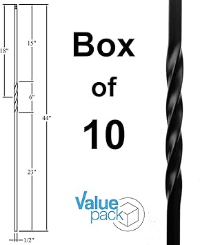 Staircase Balusters Box Of 10 Stair Parts Single Twist Iron