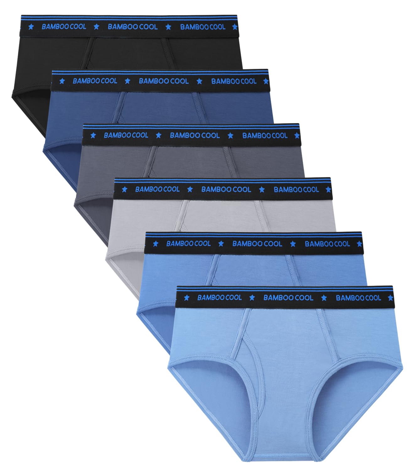 Photo 1 of BAMBOO COOL Boys Briefs Underwear 2-18 Years Tag-Free Breathable Moisture-Wicking Bamboo Underwear 6 Pack