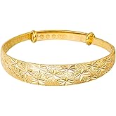 Eyixvan Gold Plated Adjustable Bangle Bracelet for Women, Elegant Classical Bangle Jewelry Gift for Mothers Day, Birthday, Anniversary, Valentines Day, Christmas Gift for Her