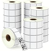 BETCKEY - 1" x 1" (25 mm x 25 mm) Square QR Code Labels Compatible with Zebra & More Label Printer,Premium Adhesive & Perforated [20 Rolls, 27600 Labels]