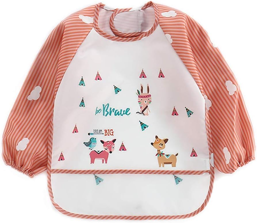 Gyratedream Infant Toddler Baby Waterproof Long Sleeved Bib Burp Cloths