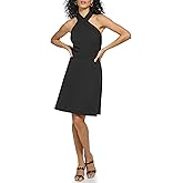 DKNY Womens Night Out Twist Neck Sleeveless Dress