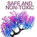 AQC Aquarium Decor | Artificial Aquarium Fish Tank Fresh Water Plant Decoration Ornament | Vivid Color Plastic Algae with Ceramic Base | Non-Toxic Fade-Resistant PVC Easy Maintenance | 1411.4