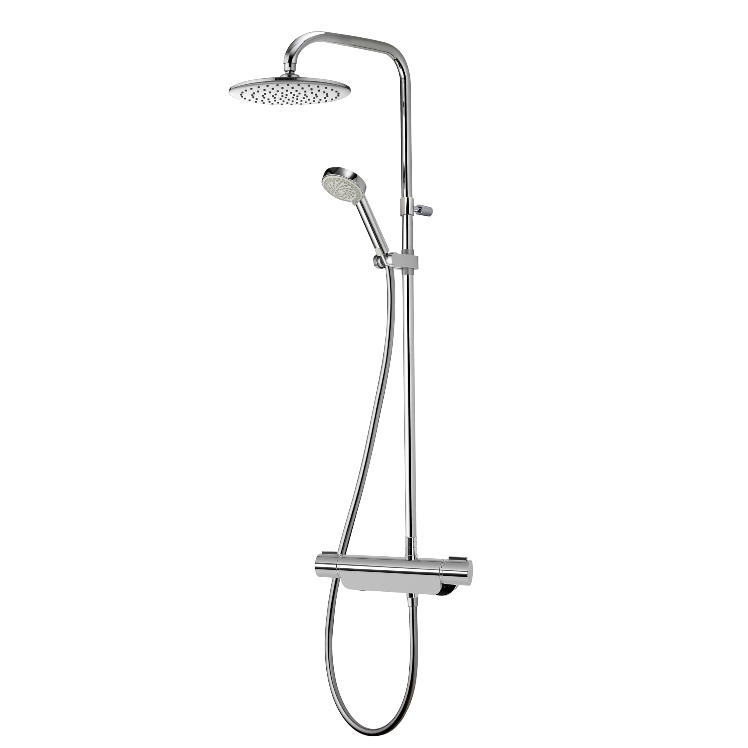 Aqualisa MD220SC Midas 220 mixer shower column with adjustable and fixed heads, Chrome ,8.5 cm*7.5 mm*27.5 cm