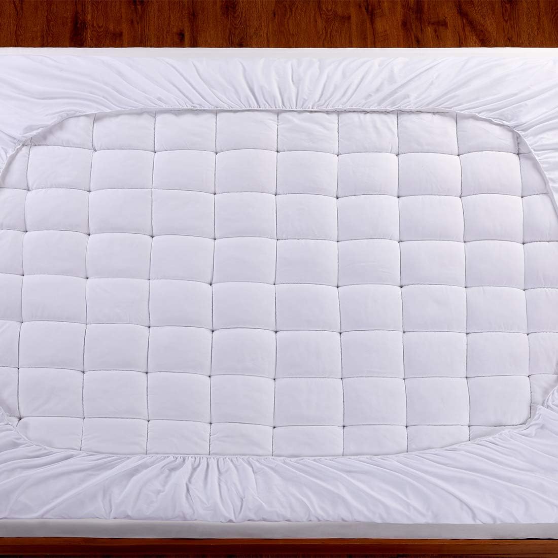 oaskys Queen Mattress Pad Cover Cooling Mattress Topper Cotton Top Pillow Top with Down Alternative Fill (8-21” Fitted Deep Pocket Queen Size): Home & Kitchen