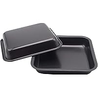2pcs Mini Baking Pans 8 X 8 Inch ( Inner size: 7.5 X 7.5 Inch) Square Cake Pan Bread Pan Nonstick Heavy Carbon Steel…