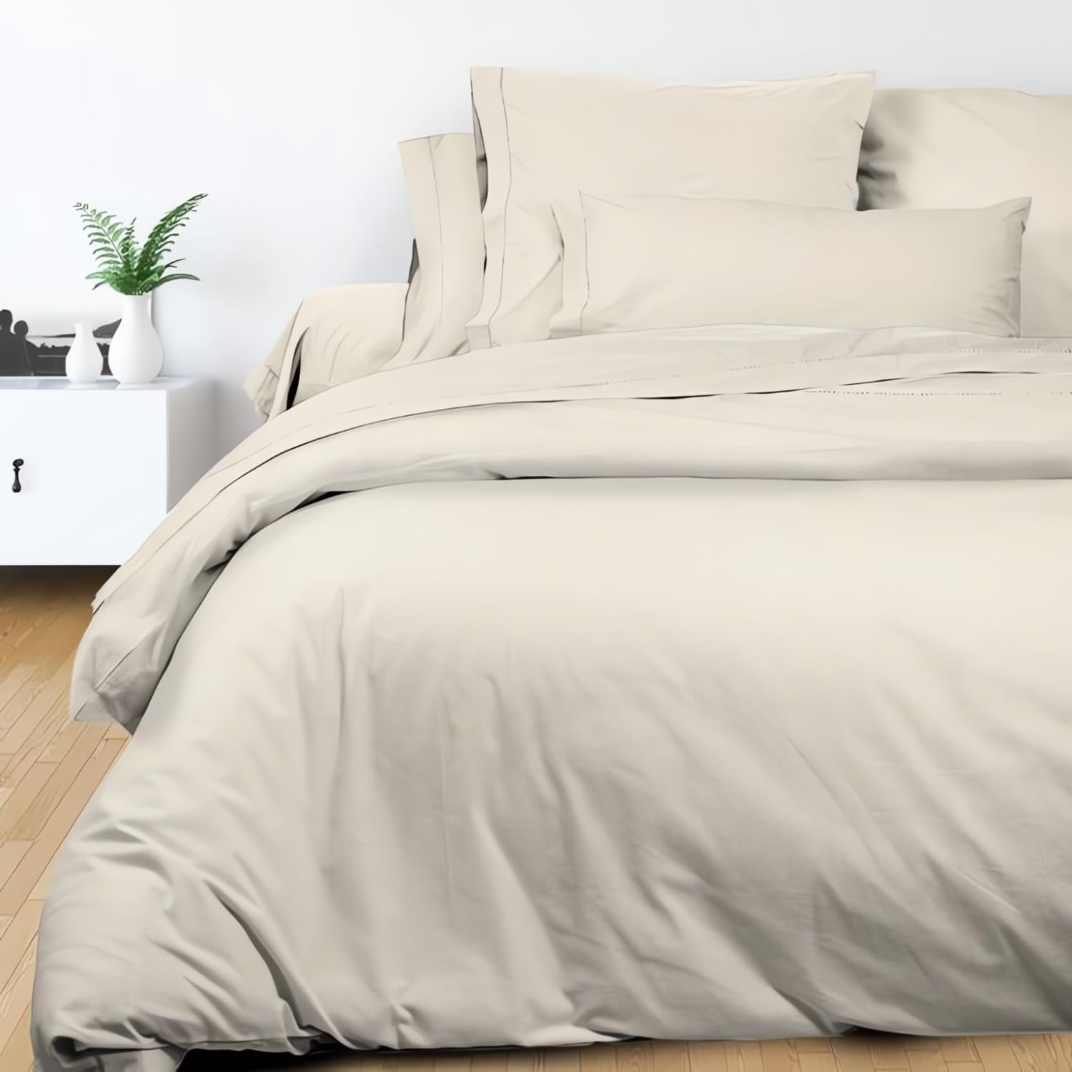 Soleil d'ocre Duvet Cover, Cotton, Ecru, 260 x 240 cm