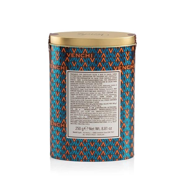 VENCHI COCOA FOR HOT CHOCOLATE IN METAL TIN – VEGAN, 8.81 OZ
