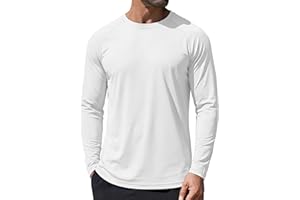 KINGFEN Men's Rash Guard Long Sleeve T-Shirts UPF Sun Protection Quick Dry Shirt Lightweight Athletic Fishing Swim Tops