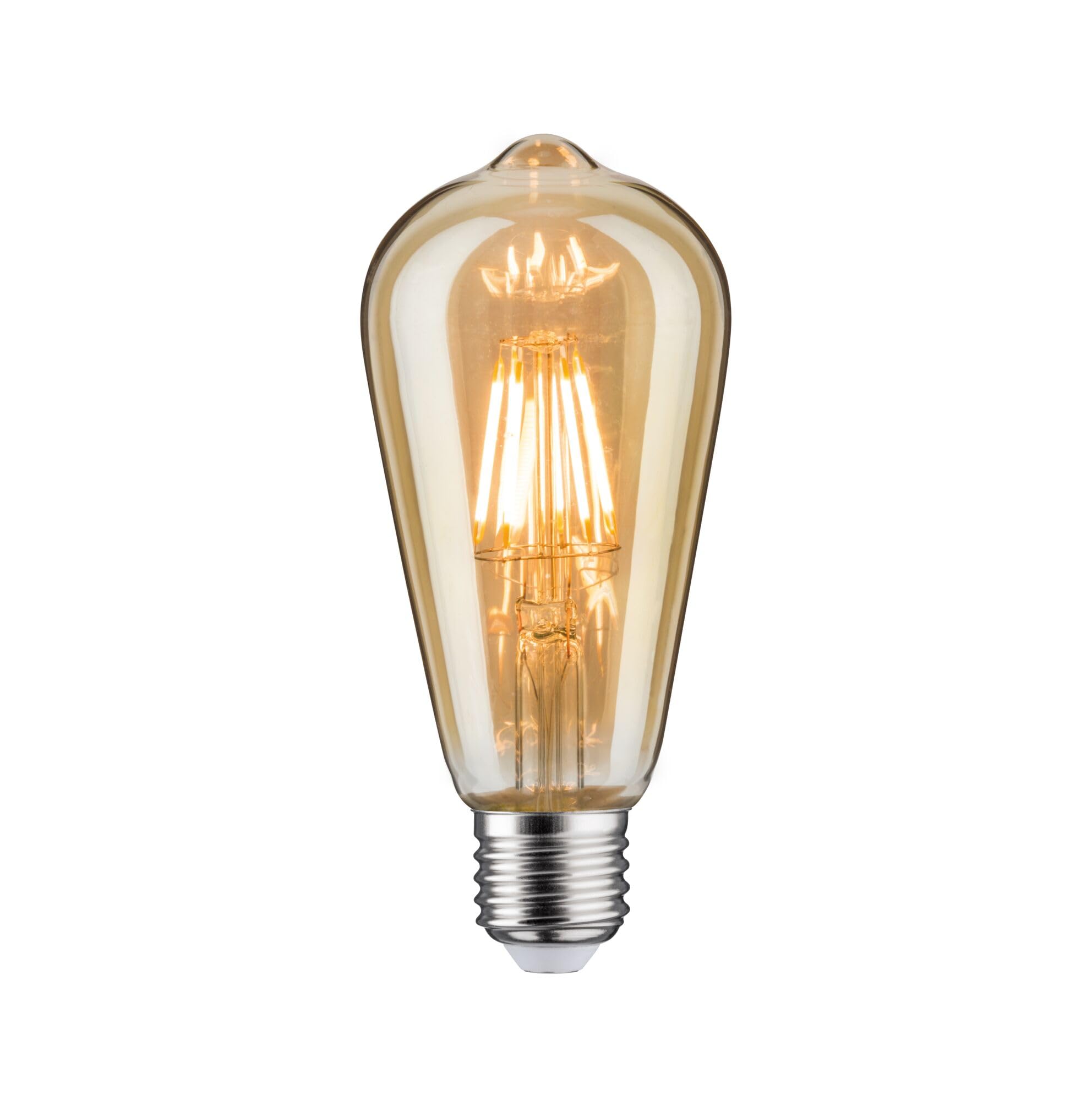 Paulmann 28523 LED Vintage Piston ST64 Retro Light Bulb 6 Watt Dimmable Filament E27 Base Filament Gold 1,700 K Gold Light 500 lm โ image 1