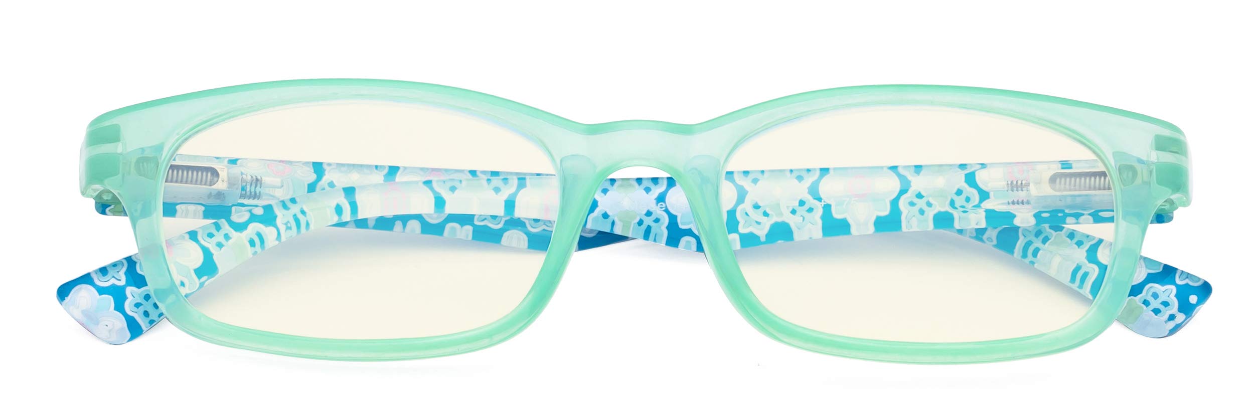 CessBlu Ladies Blue Light Filter Computer Glasses Floral Print Design Blocking UV Readers for Women Reading Screen (Blue)