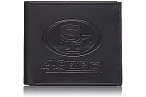 Team Sports America NFL San Francisco 49ers Black Wallet | Bi-Fold | Officially Licensed Stamped Logo | Made of Leather | Money and Card Organizer | Gift Box Included