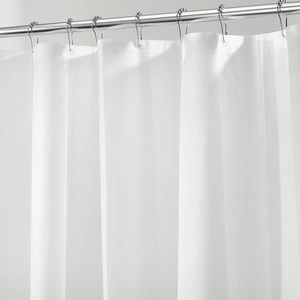 InterDesign Frost White iDesign Shower Curtain 183 x 183 cm Magnetic Hem