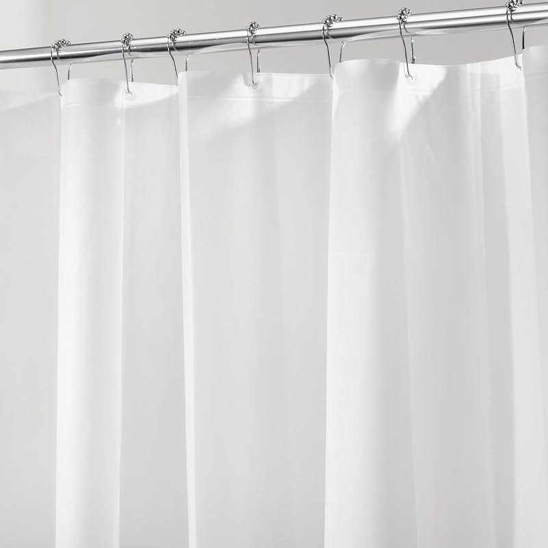 InterDesign Frost White iDesign Shower Curtain 183 x 183 cm Magnetic Hem